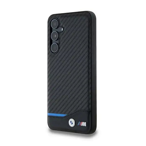 Кейс BMW Leather Carbon за Samsung Galaxy A55 черен