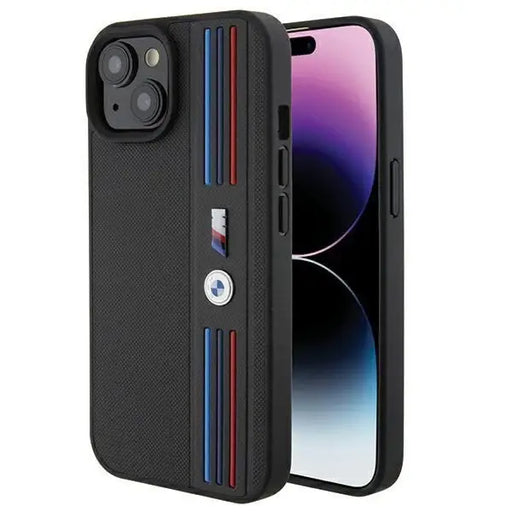 Кейс BMW Tricolor M Collection за iPhone 15 черен