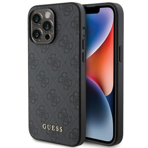 Кейс Guess 4G Metal Gold Logo за iPhone 15 Pro сив
