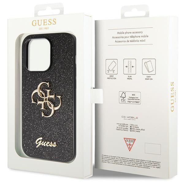 Кейс Guess GUHCP14LHG4SGK за iPhone 14 Pro черен Glitter