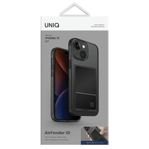 Кейс Uniq Air Fender ID за iPhone 15 6.1 сив с отделение за