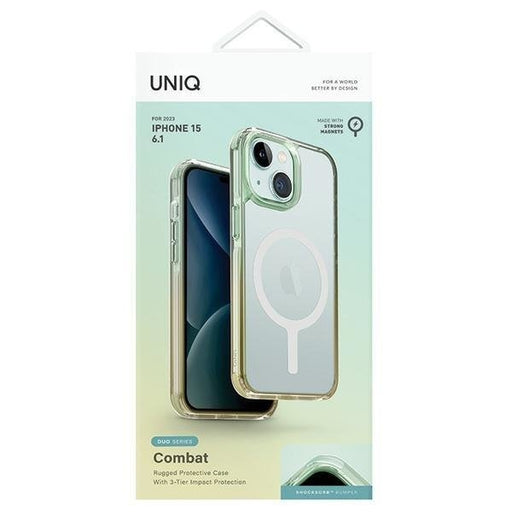 Кейс Uniq Combat Duo iPhone 15 6.1 зелено-жълт