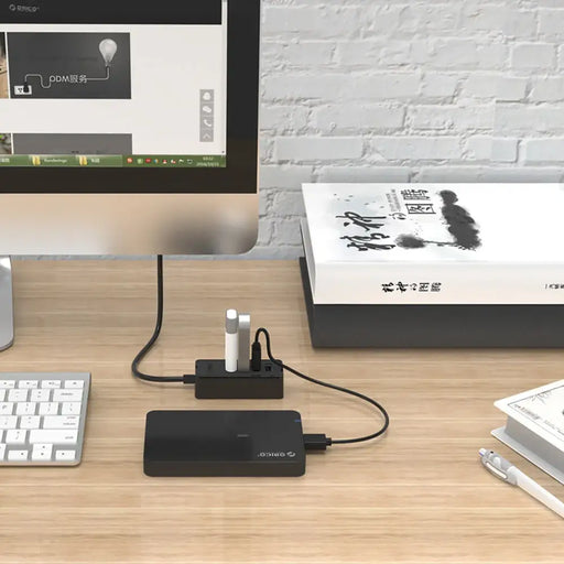 Хъб Orico W5P-U2-100 4x USB-A 2.0 + microUSB 5V 1m - черен