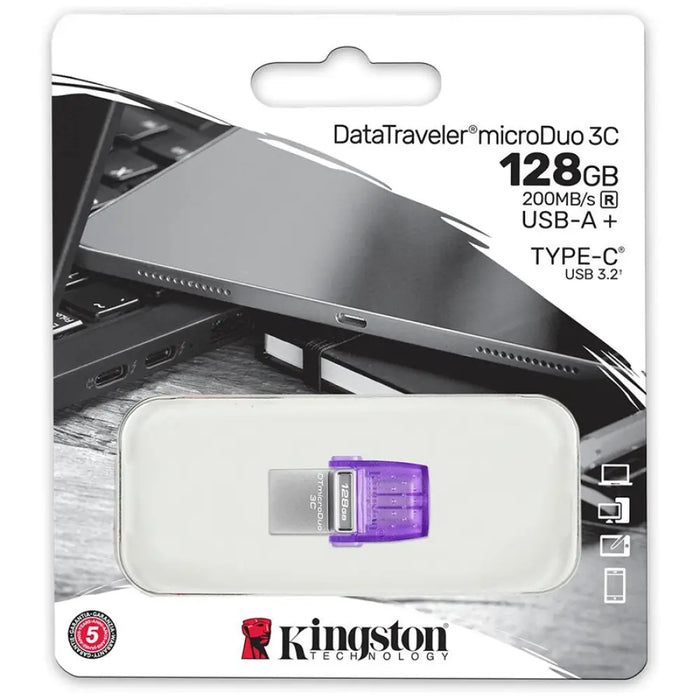 KINGSTON 128GB DataTraveler microDuo 3C 200MB/s двоен USB-A