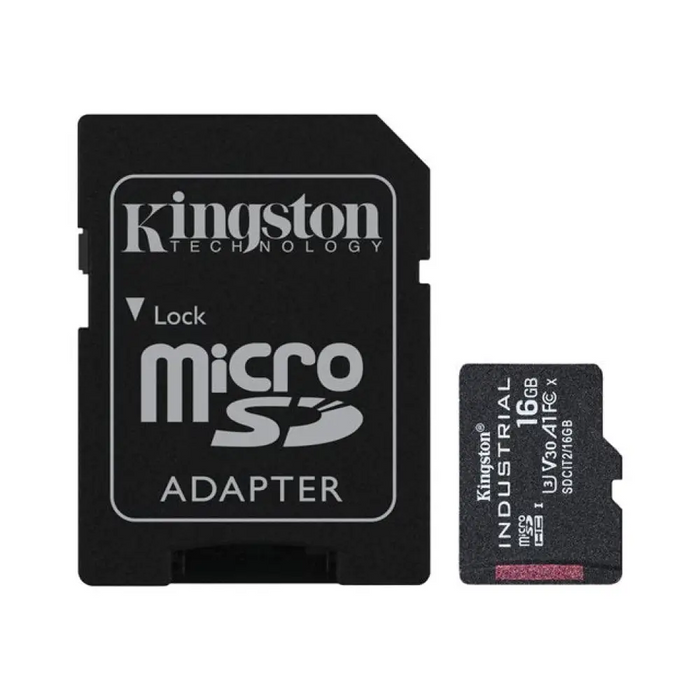 KINGSTON 16GB microSDHC Industrial C10 A1 pSLC карта + SD