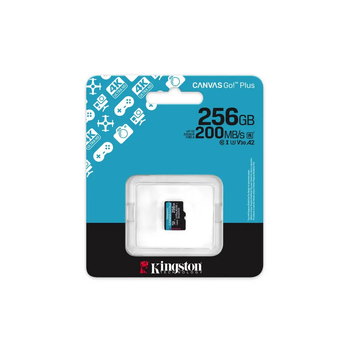 KINGSTON 256GB microSDXC Canvas Go Plus Gen4 200R A2 U3