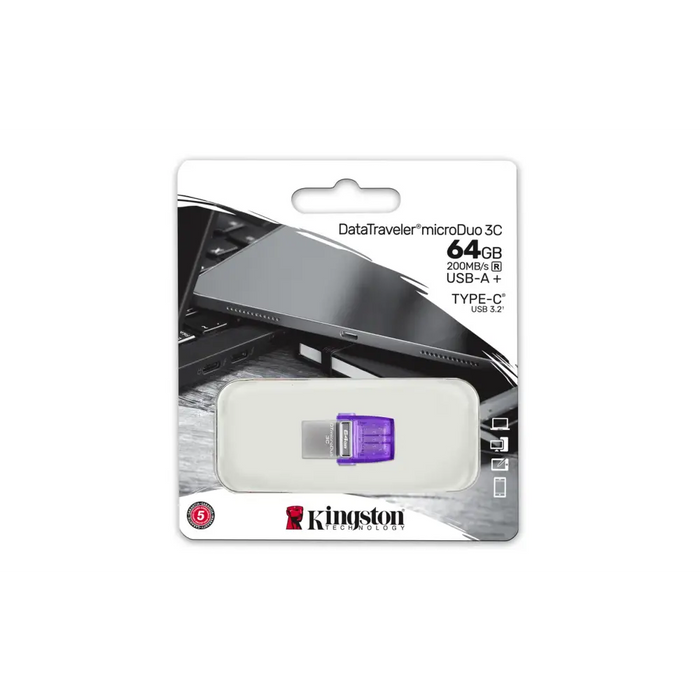 KINGSTON 64GB DataTraveler microDuo 3C 200MB/s двоен USB-A