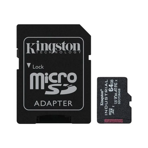 KINGSTON 64GB microSDXC Industrial C10 A1 pSLC карта + SD