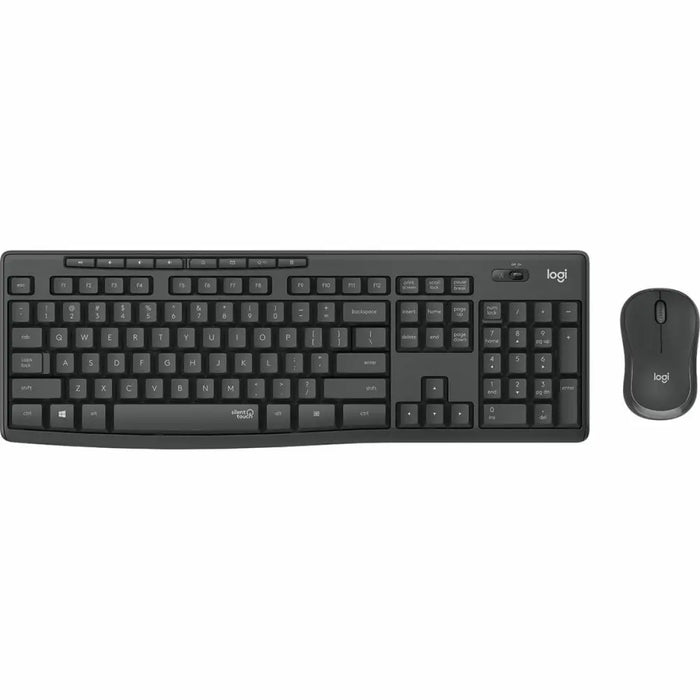 Kлаиатура с безжична мишка Logitech MK295 френски Черен Сив