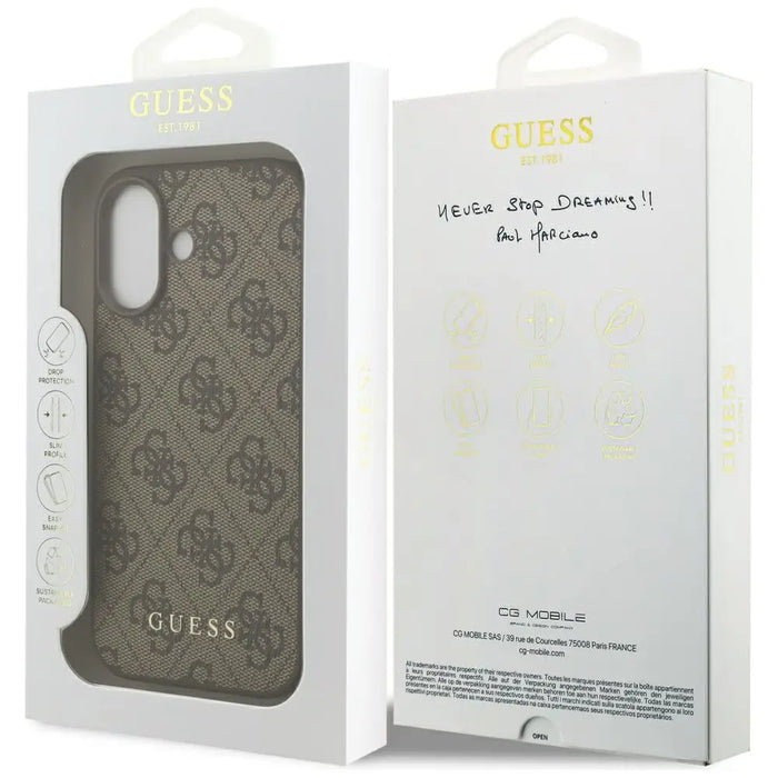 Класически калъф Guess 4G за iPhone 17 - кафяв