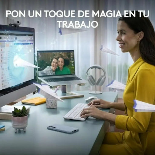 Клавиатура с мишка Logitech 920-012596 Бял испански QWERTY