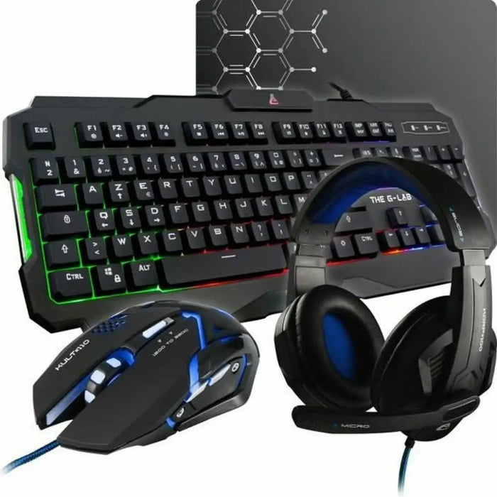 Клавиатура с мишка The G Lab Combo Argon AZERTY Черен
