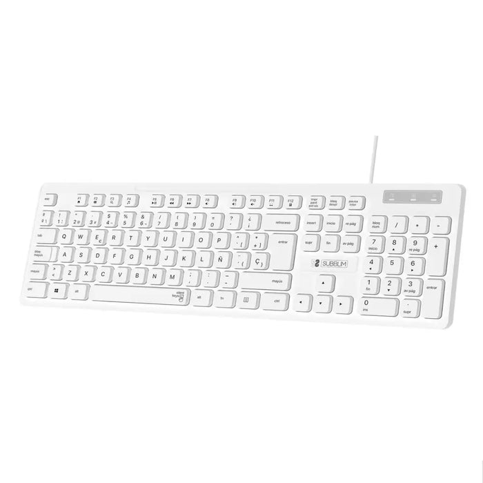 Клавиатура Subblim SUBKBC-0SSK51 Бял Испанска Qwerty