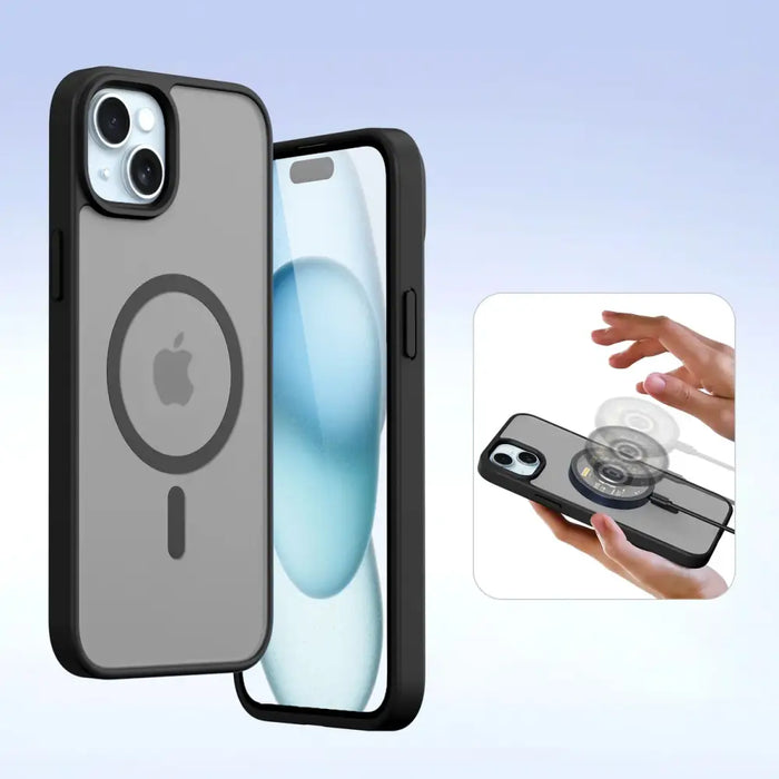 Кожен калъф Dux Ducis Lawa за iPhone 15 - черен