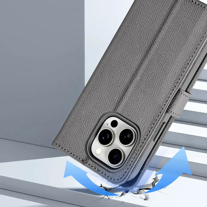 Кожен калъф Dux Ducis Lawa за iPhone 15 Pro Max - сив