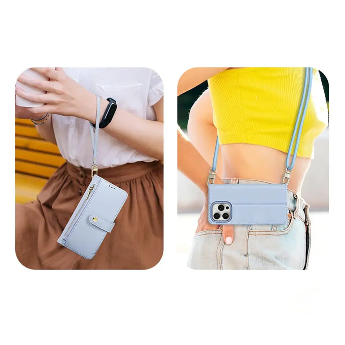 Кожен калъф Dux Ducis Lawa за iPhone 15 Pro Max - син