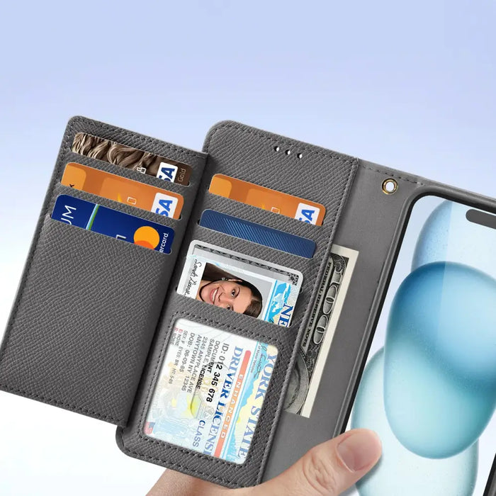 Кожен калъф Dux Ducis Lawa за iPhone 15 - сив