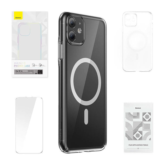 Комплект кейс Baseus Magnetic Crystal Clear за iPhone 11