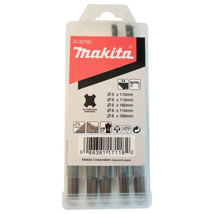 КОМПЛЕКТ СВРЕДЛА SDS + 5 БРОЯ MAKITA D-00795