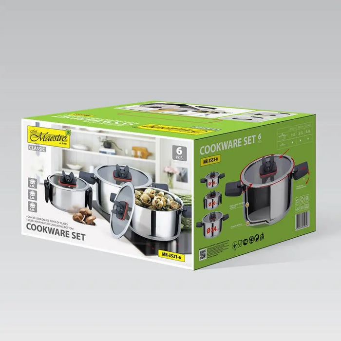 Комплект тенджери Maestro MR-3531-6 от 6 части