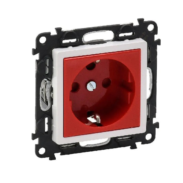 КОНТАКТ ШУКО С ТАМПЕР ЗАЩИТА - ЧЕРВЕН