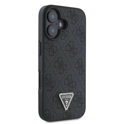 Кожен 4G калъф Guess Triangle Strass MagSafe за iPhone 16
