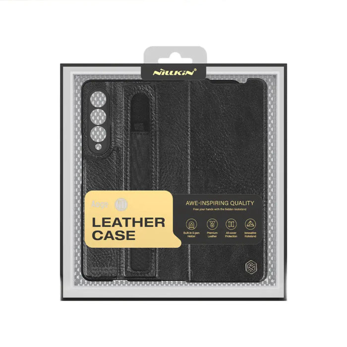 Кожен калъф Nillkin Aoge за Samsung Galaxy Z Fold 3 кафяв