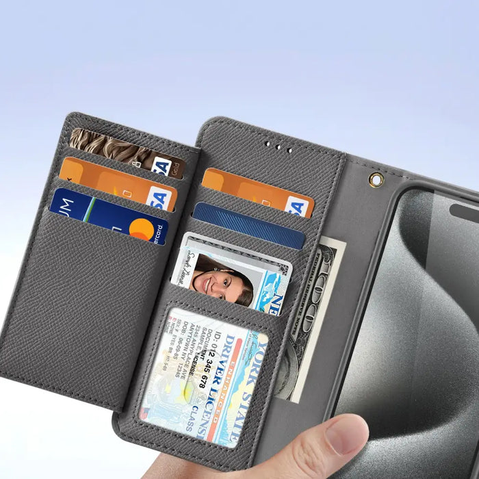 Кожен калъф Dux Ducis Lawa за iPhone 15 Pro - сив