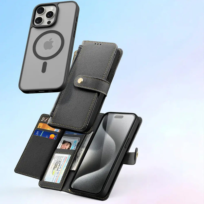 Кожен калъф Dux Ducis Lawa за iPhone 15 Pro Max - черен