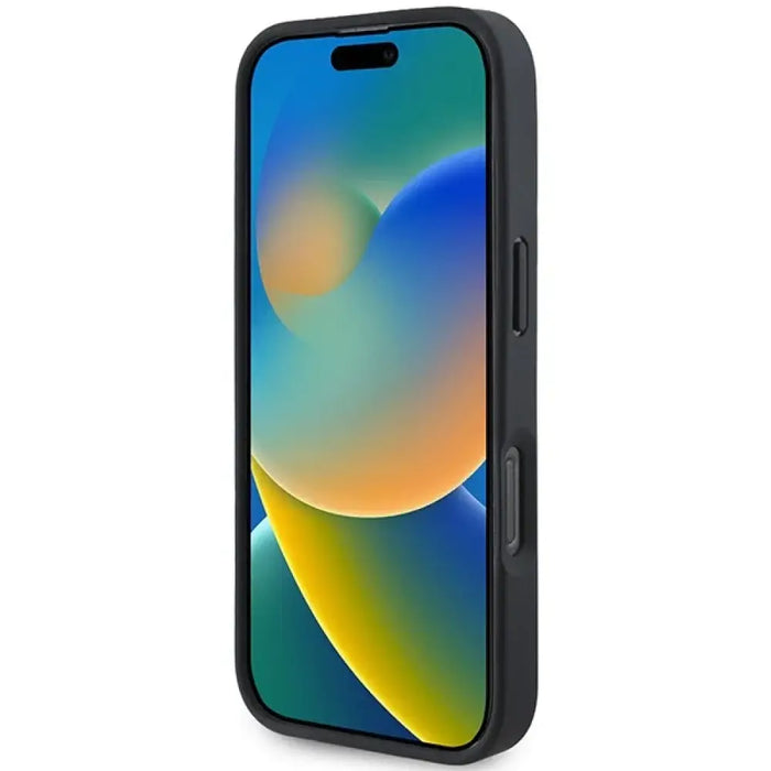 Кожен калъф BMW Hot Stamp за iPhone 16 Pro - черен