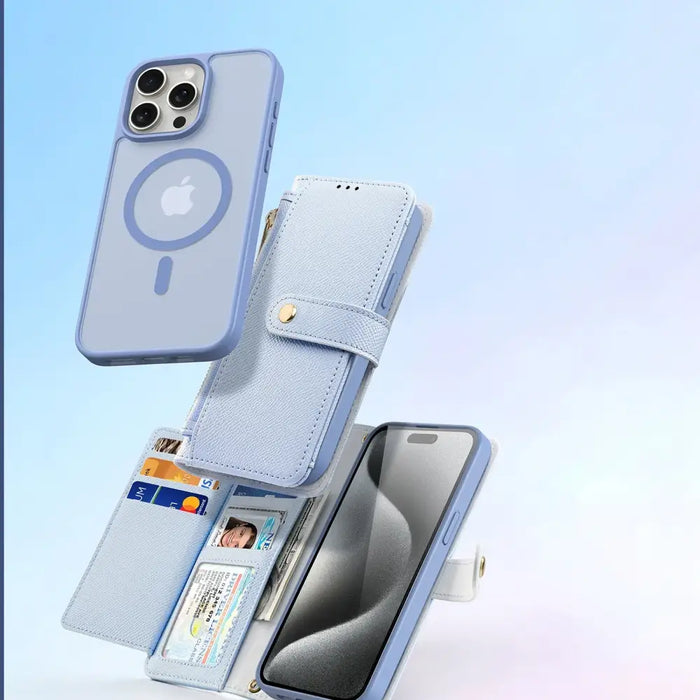 Кожен калъф Dux Ducis Lawa за iPhone 15 Pro Max - син