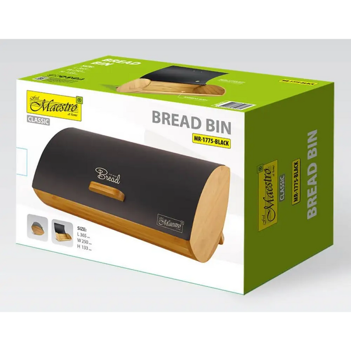 Кутия за хляб Maestro MR-1775-BLACK Друга Черна Дърво