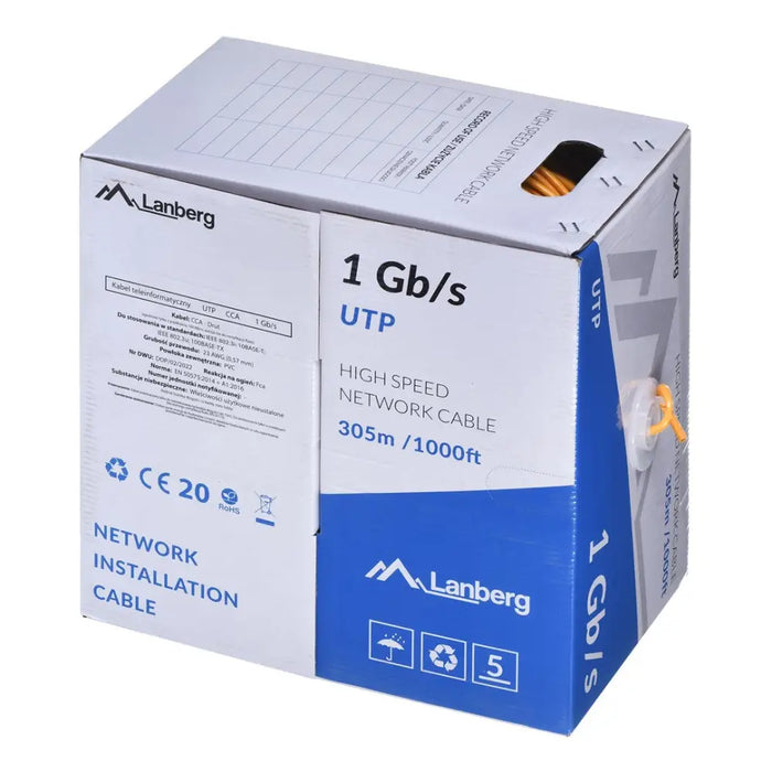 LANBERG КАБЕЛ UTP 1GB/S 305M WIRE CCA ОРАНЖЕВ