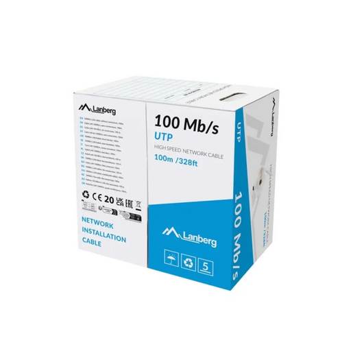 Lanberg LAN кабел 100mb/s 100m плътен cca сив