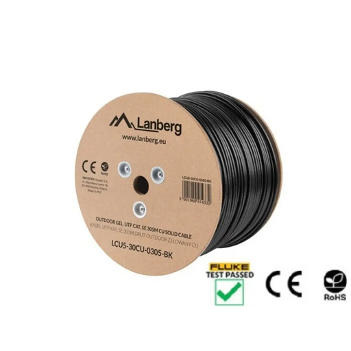 Lanberg LAN кабел CAT.5e utp 305m твърд външен гел-пълен cu