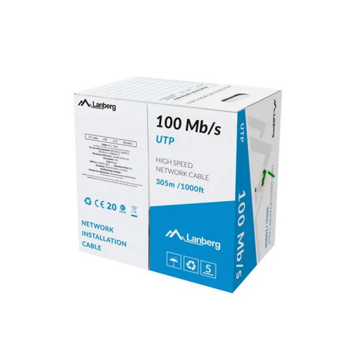LANBERG LAN UTP КАБЕЛ 100MB/S 305M WIRE CCA ЗЕЛЕН