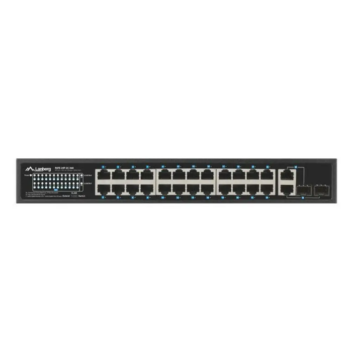 Lanberg суич 24x 100mb poe+/2x комбо шкаф 19’’ гигабитов