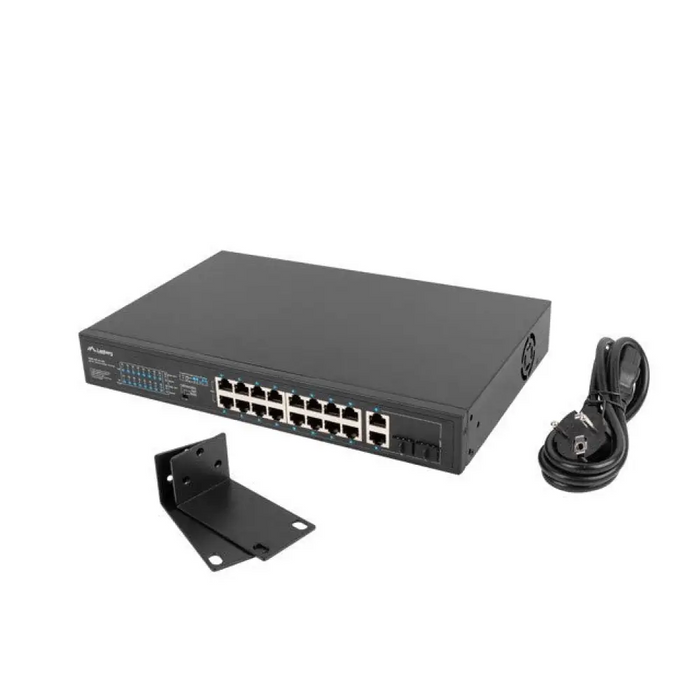 Lanberg Switch rack 19’’ POE + 16x 100MB /2X COMBO GIGABIT