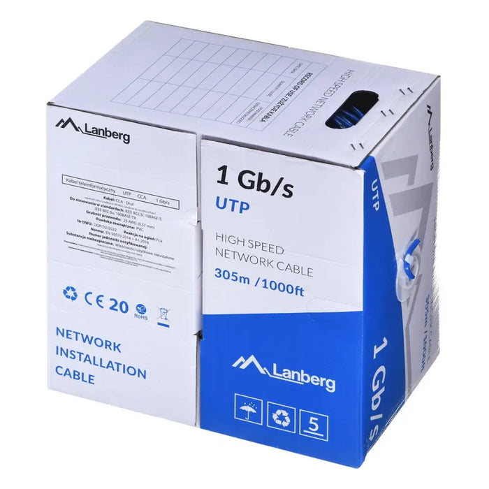LANBERG UTP КАБЕЛ 1GB/S 305M WIRE CCA СИН