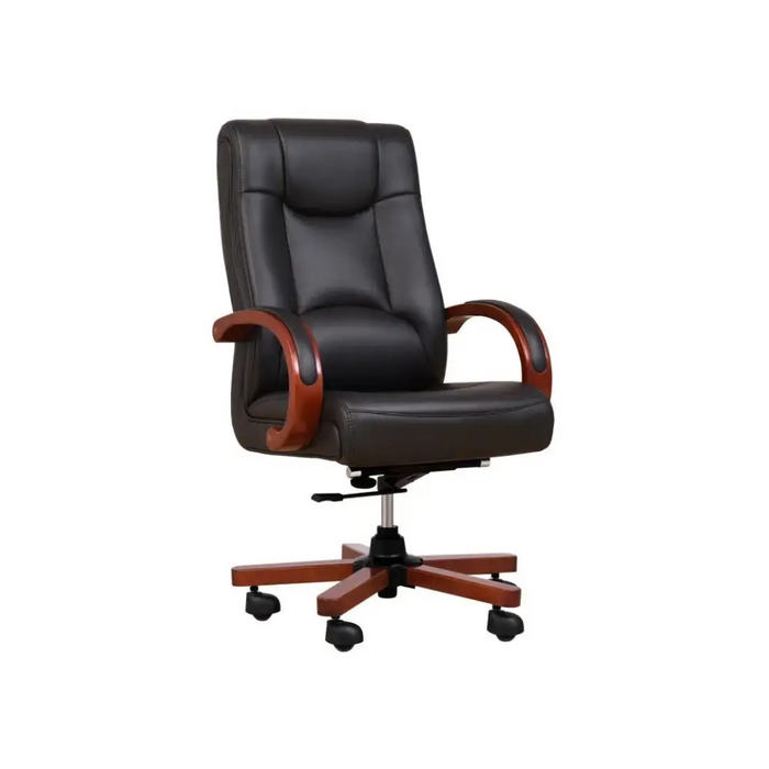 LEADER кожено кресло черно