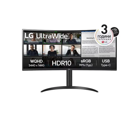 LG 34WR55QK-B 34’’ UltraWide AG извит 21:9 VA панел 5ms