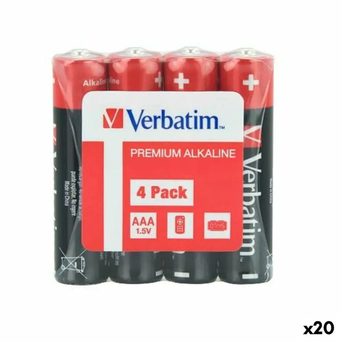 LR03 Алкални батерии Verbatim Premium 1,5 V AAA 4 Части (20