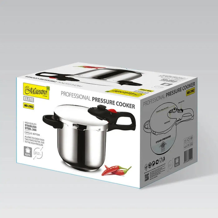 Maestro MR-2902 Тенджера под налягане 6 л Сребриста