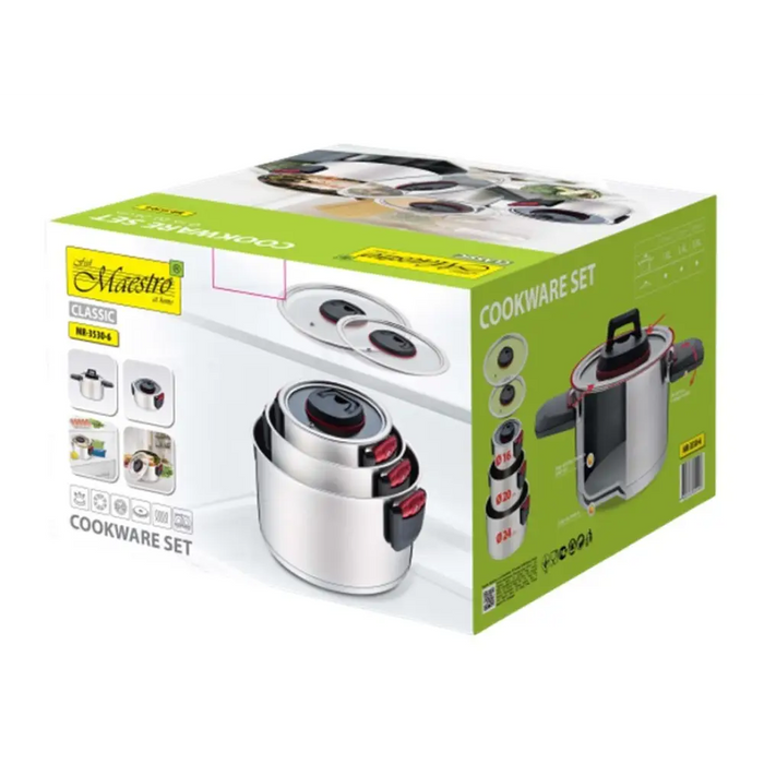 Maestro MR-3530-6 Комплект тенджери със сгъваеми дръжки 6