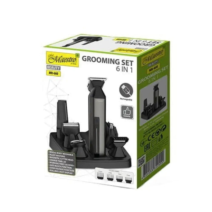 MAESTRO MR-660 Комплект USB машинка за подстригване 6 в 1