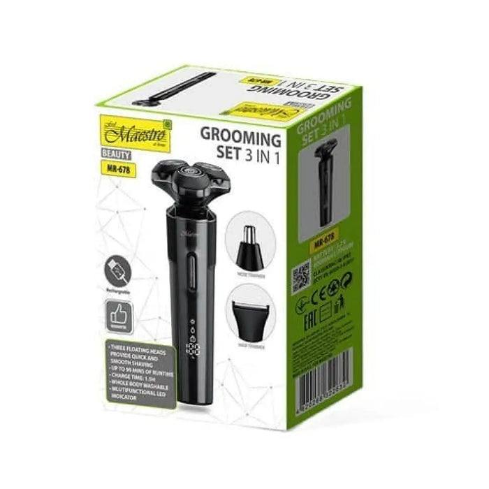 MAESTRO MR-678 Комплект за бръснене 3 в 1 USB До 90 мин