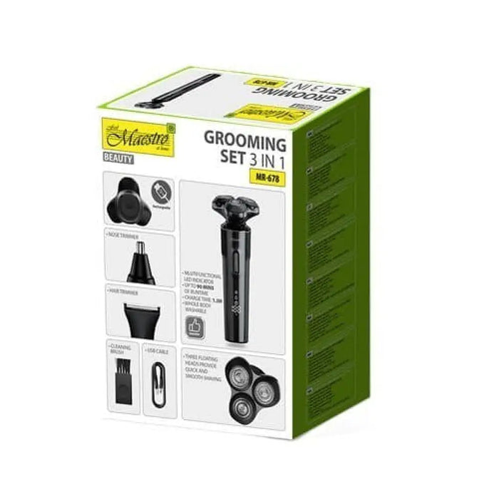 MAESTRO MR-678 Комплект за бръснене 3 в 1 USB До 90 мин