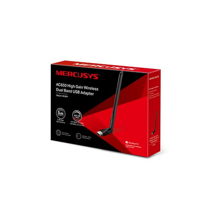 Mercusys AC650 безжичен двулентов USB адаптер с високо