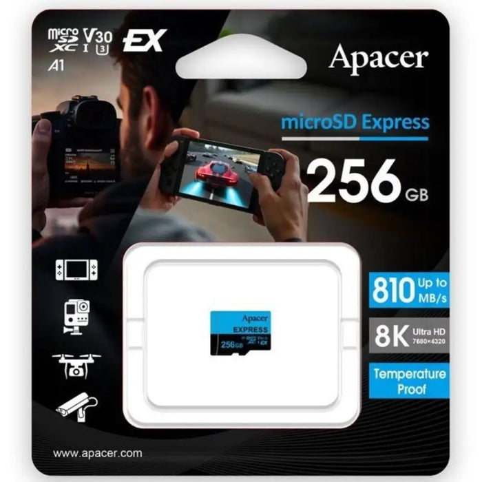 Mикро SD карта памет с адаптер Apacer UHS-I Clase 10 256 GB