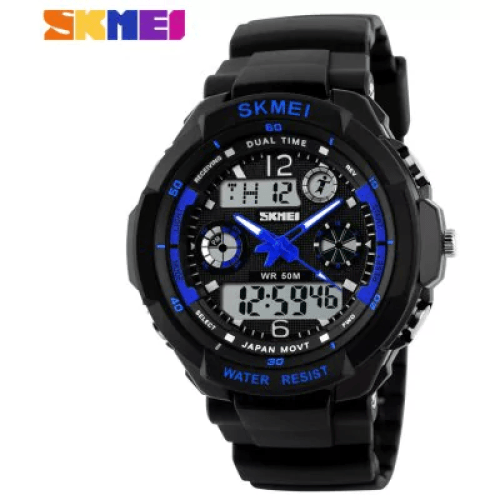 Мъжки водоустойчив аналогов-дигитален LED часовник Skmei